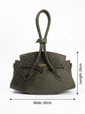 The Elythra in Olive — Ostrich-Embossed Leather